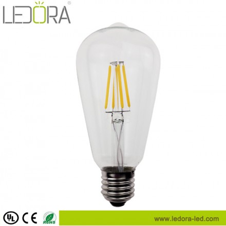 UL 6W ST64 LED filament bulb